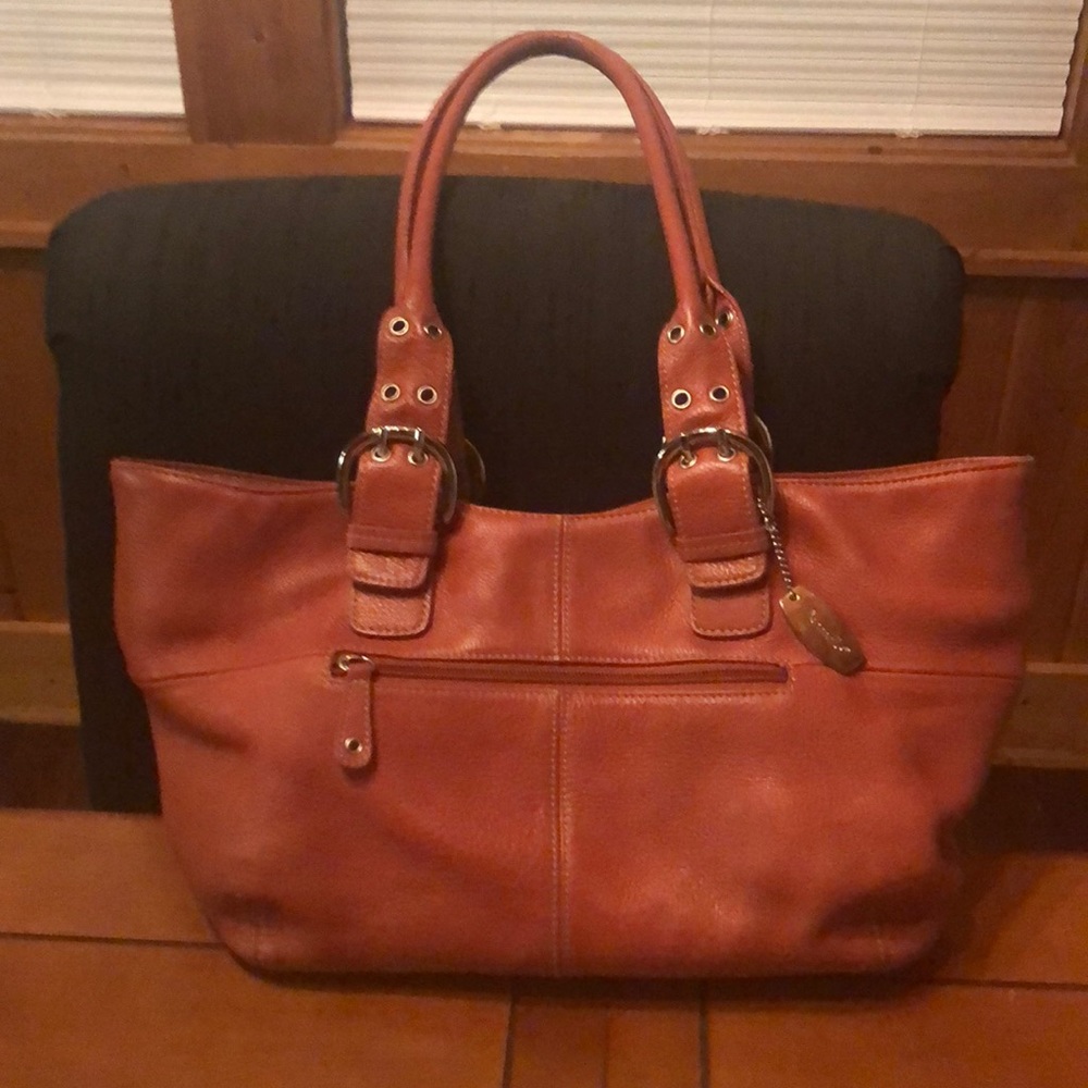 Tignanello Pebbled Leather Satchel Bag